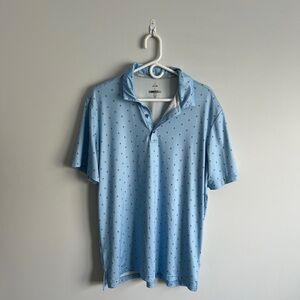 Men’s Adidas Blue Polo Golf Shirt Three Button Spread Casual Style size L